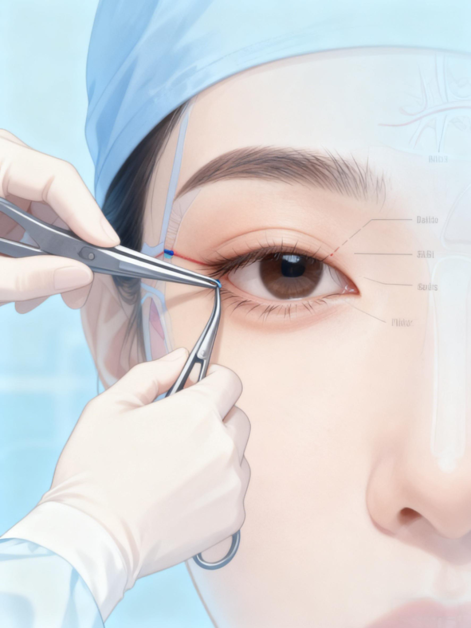 如何通过埋线双眼皮手术实现自然美丽的大眼睛效果插图1 图片