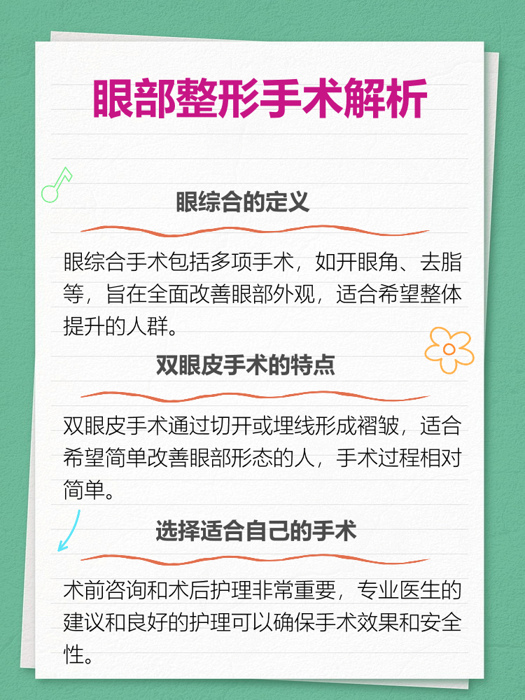 眼综合与单纯双眼皮的区别