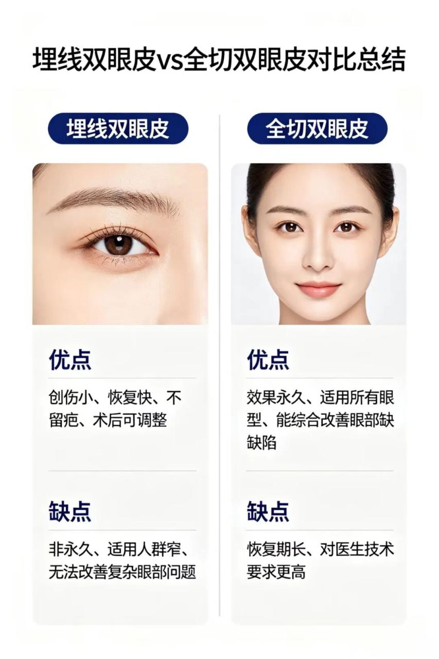 埋线和全切双眼皮哪个好?埋线和全切双眼皮分别适合哪些人?插图 图片
