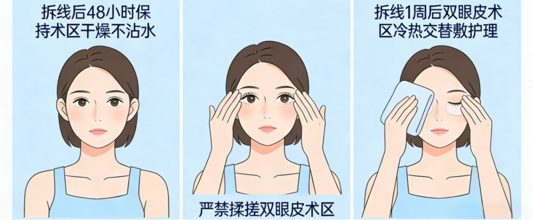 做完双眼皮后要注意什么?做完双眼皮后如何保养?插图 图片